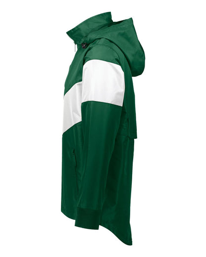 Holloway Men's Potomac Hooded Jacket 229527 #color_Dark Green/ White
