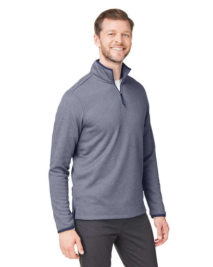 CORE365 Men's Venture Heathered Stripe Quarter-Zip Pullover CE73 #colormdl_Classic Navy/ White