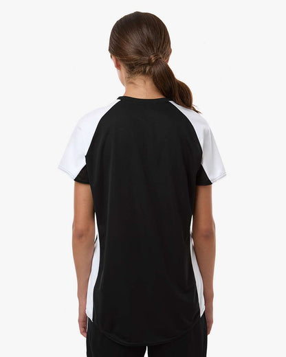 Augusta Sportswear Women's Cutter Jersey 1522 #colormdl_Black/ White