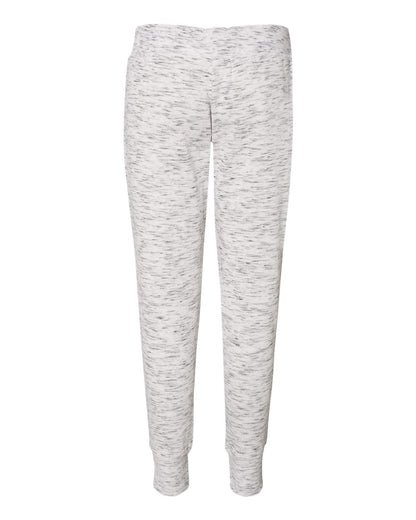 J. America Women’s Mélange Fleece Joggers 8675 #color_White