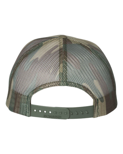 Richardson Printed Mesh Trucker Cap 112PM #color_Loden/ Green Camo