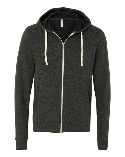 BELLA + CANVAS Triblend Sponge Fleece Full-Zip Hoodie 3909 #color_Charcoal Black Triblend