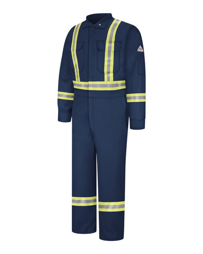 Bulwark Men's Premium Coverall with CSA Compliant Reflective Trim - EXCEL FR® ComforTouch®. CLBC #color_Navy