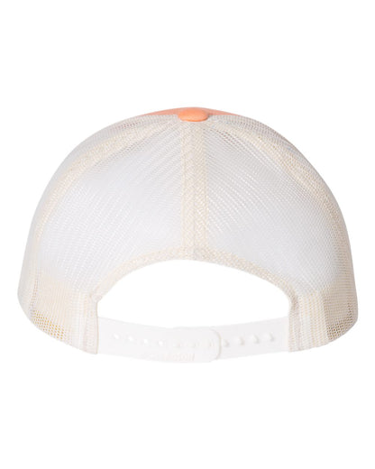 Richardson Low Pro Trucker Cap 115 #color_Sunkissed Peach/ Birch