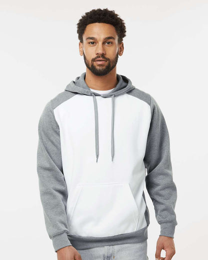 Augusta Sportswear Eco Revive™ Three-Season Triblend Fleece Hooded Sweatshirt 6865 #colormdl_White/ Grey Heather