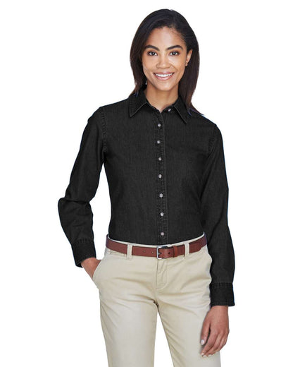 Harriton Women's Denim Shirt M550W #colormdl_Washed Black