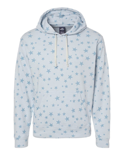 J. America Men's Triblend Fleece Hooded Sweatshirt 8871 #color_Chambray Stars Triblend