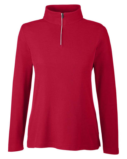 CORE365 Women's Fusion ChromaSoft™ Pique Quarter-Zip Pullover CE405W #color_Classic Red