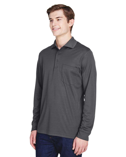 CORE365 Men's Pinnacle Performance Long Sleeve Piqué Polo with Pocket 88192P #colormdl_Carbon