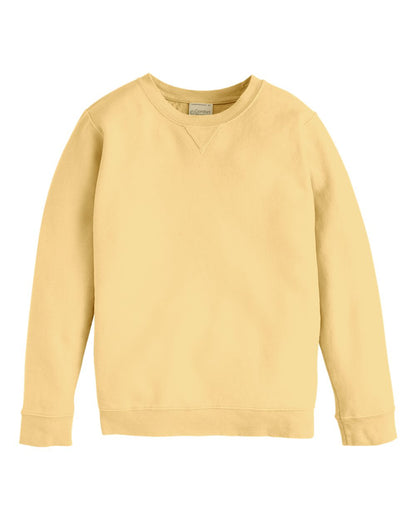 ComfortWash by Hanes Garment-Dyed Youth Crewneck Sweatshirt GDH475 #color_Summer Squash Yellow