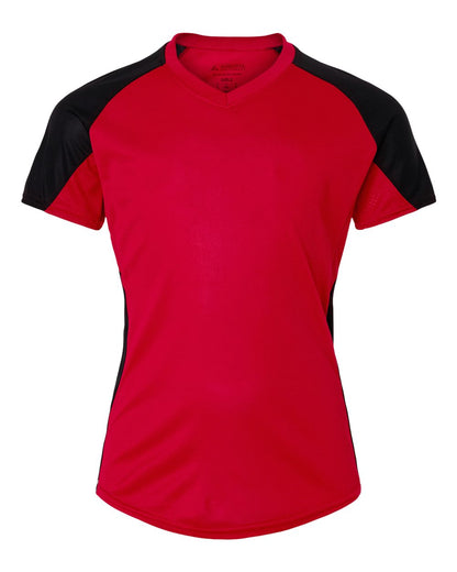Augusta Sportswear Girls' Cutter Jersey 1523 #color_Red/ Black