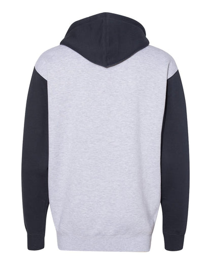 Independent Trading Co. Heavyweight Hooded Sweatshirt IND4000 #color_Grey Heather/ Slate Blue