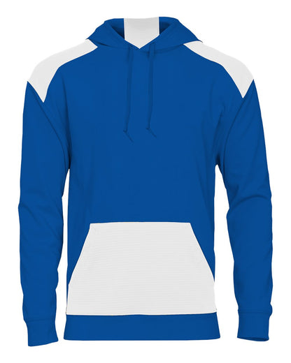 Badger Breakout Performance Fleece Hooded Sweatshirt 1440 #color_Royal/ White