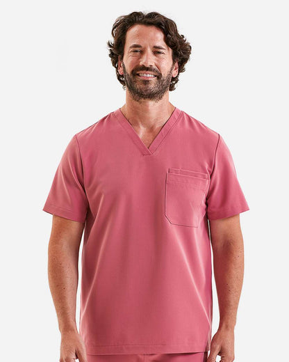 Onna Men's Limitless V-Neck Stretch Scrub Top NN200 #colormdl_Calm Pink