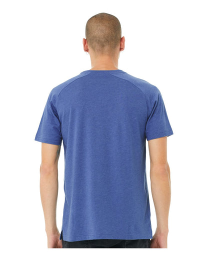 BELLA + CANVAS Heather CVC Raglan Tee 3201 #colormdl_Heather True Royal