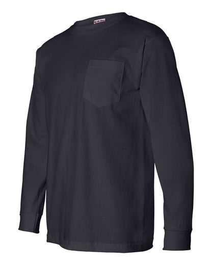 Bayside USA-Made Long Sleeve Pocket T-Shirt 8100 #color_Navy