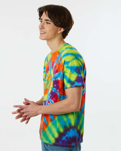 Dyenomite Rainbow Cut-Spiral Tie-Dyed T-Shirt 200TD #colormdl_Champ