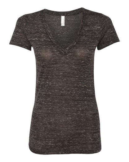 BELLA + CANVAS Women’s Jersey Deep V-Neck Tee 6035 #color_Black Marble