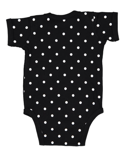 Rabbit Skins Infant Baby Rib Bodysuit 4400 #color_Black/ White Dot