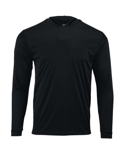 Paragon Youth Bahama Performance Hooded Long Sleeve T-Shirt 221Y #color_Black