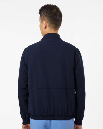 Jaanuu Men's Wolfe Everyday Full-Zip 6-Pocket Scrub Jacket M60001 #colormdl_Midnight Navy