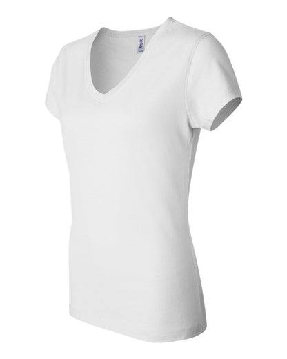 BELLA + CANVAS Women’s Jersey V-Neck Tee 6005 #color_White