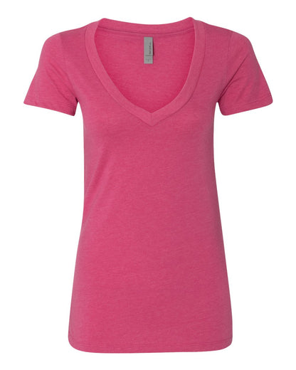 Next Level Women’s CVC Deep V-Neck T-Shirt 6640 #color_Raspberry