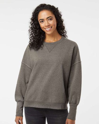 MV Sport Women's Sueded Fleece Crewneck Sweatshirt W22712 #colormdl_Charcoal