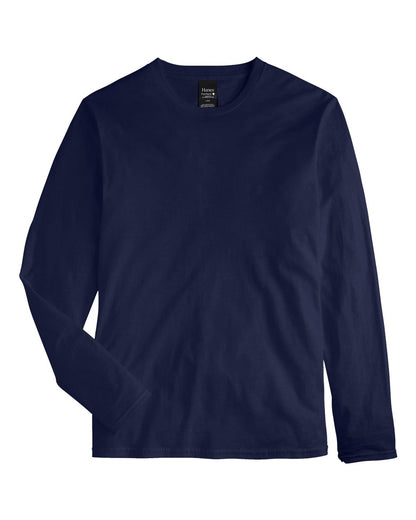 Hanes Unisex Perfect-T Long Sleeve T-Shirt 498L #color_Navy