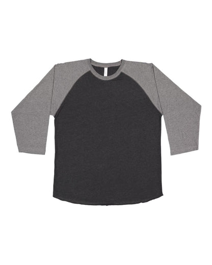 LAT Men's Baseball Fine Jersey Three-Quarter Sleeve Tee 6930 #color_Vintage Smoke/ Granite Heather