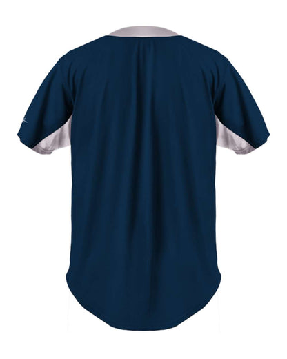 Alleson Athletic Crush Full Button Baseball Jersey 566BFJ #color_Navy/ Grey