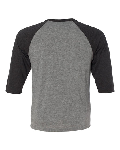 BELLA + CANVAS Toddler Three-Quarter Sleeve Baseball Tee 3200T #color_Grey/ Charcoal Black Triblend