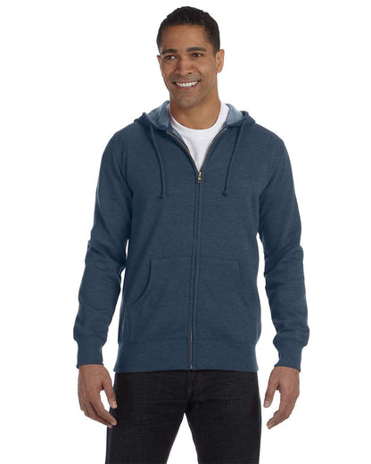 econscious Unisex Heathered Full-Zip Hooded Sweatshirt EC5680 #colormdl_Water