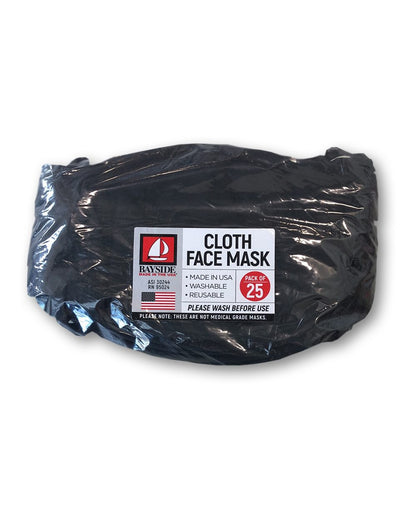 Bayside USA-Made 100% Cotton Face Mask 1900 #color_Black