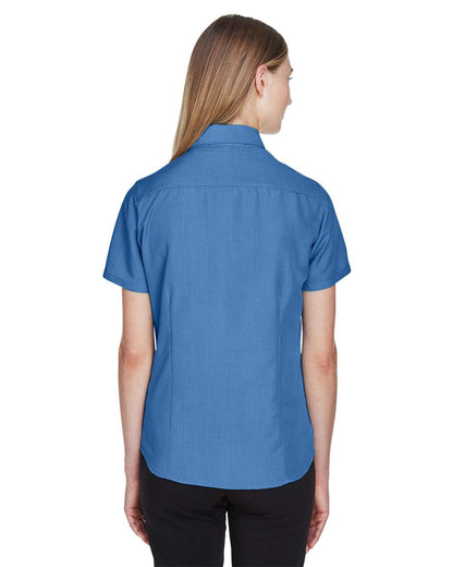 Harriton Women's Barbados Textured Camp Shirt M560W #colormdl_POOL BLUE