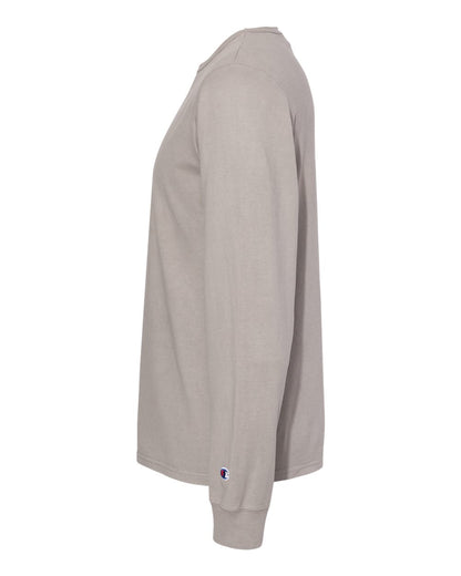 Champion Garment-Dyed Long Sleeve T-Shirt CD200 #color_Concrete