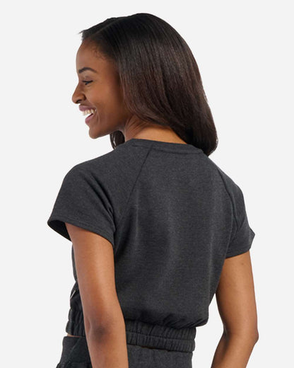 Boxercraft Women's French Terry Short Sleeve Cropped Crewneck Sweatshirt BW2103 #colormdl_Charcoal Heather