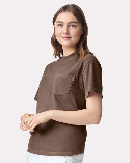 Comfort Colors Unisex Garment-Dyed Heavyweight Pocket T-Shirt 6030 #colormdl_Espresso