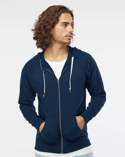 Independent Trading Co. Icon Lightweight Loopback Terry Full-Zip Hooded Sweatshirt SS1000Z #colormdl_Indigo