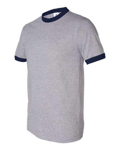 Augusta Sportswear 50/50 Ringer T-Shirt 710 #color_Athletic Heather/ Navy