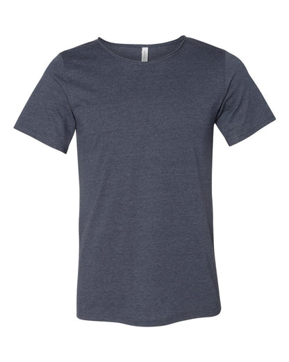 BELLA + CANVAS Unisex Raw Neck Tee 3014 #color_Heather Navy