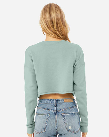 BELLA + CANVAS Women's Crop Fleece Crewneck Sweatshirt 7503 #colormdl_Dusty Blue