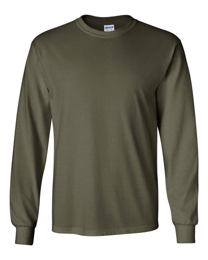 Gildan Unisex Ultra Cotton® Long Sleeve T-Shirt 2400 #color_Military Green