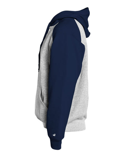 Badger Youth Sport Athletic Fleece Hooded Sweatshirt 2449 #color_Oxford/ Navy