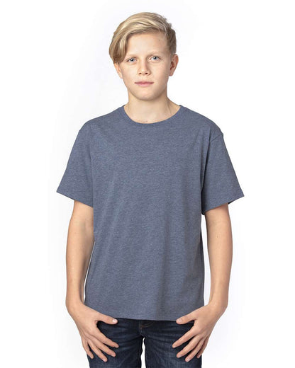 Threadfast Apparel Youth Ultimate CVC T-Shirt 600A #colormdl_Navy Heather