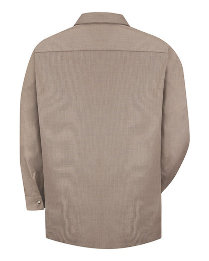 Red Kap Men's Tall Industrial Long Sleeve Work Shirt SP14T #color_KB-Khaki/ Black Microcheck