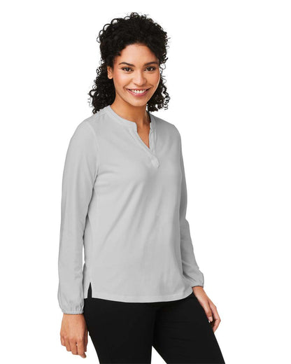 Devon & Jones Women's Raleigh Half-Placket Knit Top DP122W #colormdl_Grey