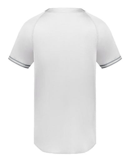 Augusta Sportswear Youth Cutter Henley Jersey 6906 #color_White/ Silver