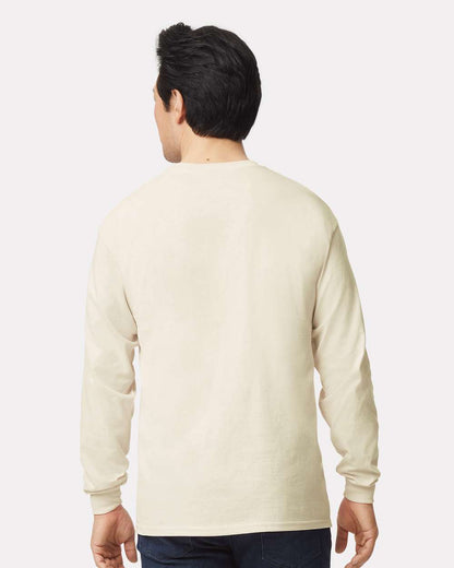 Gildan Unisex Ultra Cotton® Long Sleeve T-Shirt 2400 #colormdl_Natural