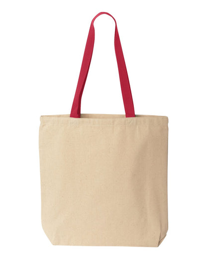 Liberty Bags Natural Tote with Contrast-Color Handles 8868 #color_Natural/ Red